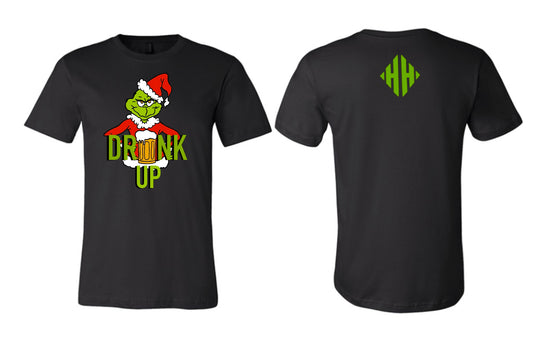 MENS GRINCH DRINK UP SHIRT